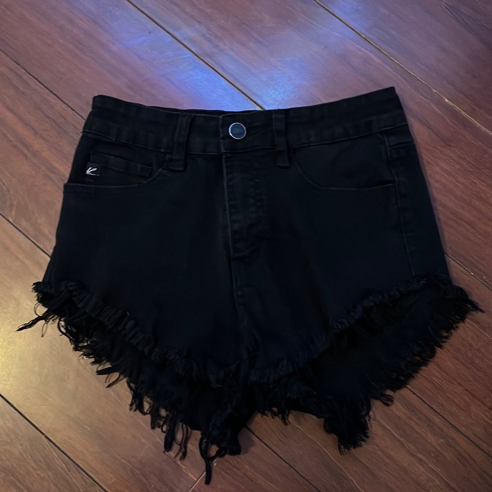 Black Kancan blue Jean shorts
